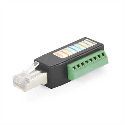 RJ45 to 8-Pin Screw Terminal Block Adapter